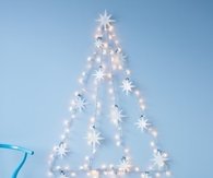 String light wall tree with felt star ornaments