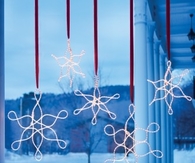 Outdoor hanging snowflake ornaments