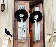 Feathered halloween wreaths