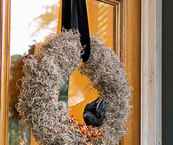 Moss filled halloween wreath