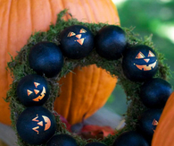 Miniature jack o lantern wreaths