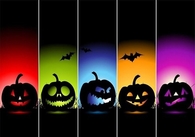 Colorful jack o lanterns
