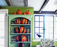 Pumpkin bookshelf tree