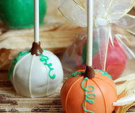 Pumpkin brownie pops