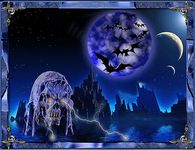 Animated Blue Halloween Night