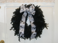 Halloween Black Feather Wreath