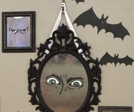 Mirror with glowing eyes