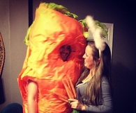 A bunny and carrot