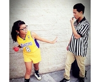 Basketball player and ref