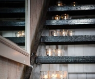 Candles on stairs