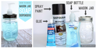 DIY Mason Jar Soap Dispensers