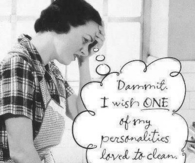 I wish one of my personalities loved to clean