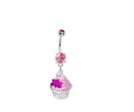 Pink Cupcake Belly Ring 