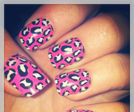 Pink leopard nails