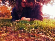 Kissing in the grass