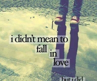 I didn't mean to fall in love but I did