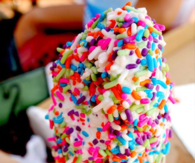 Ice cream cone with sprinkles