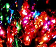 Closeup of LED Christmas Lights