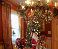 Festive christmas table centerpiece