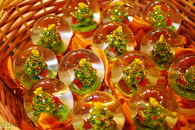 Basket of snowglobes