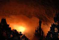 Sunset over the castle