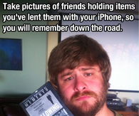 Take pictures of friends holding items