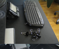 Use binder clips to fix broken keyboard feet