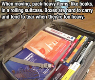 Using suitcases to move heavy items