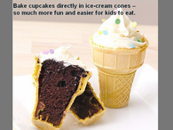 Bake cupcakes directly in ice cream cones