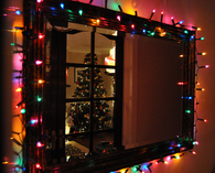Christmas Light wrapped frame