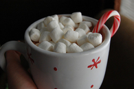 Marshmallows and candy cane