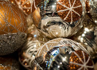 Sparkling and glittery ornaments