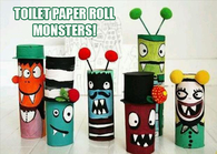 Toilet paper roll monsters