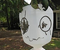 Scary ghosts made from milk cartons and bags