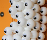 Ping pong balls and googly eyes