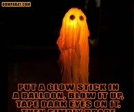 Glow stick in a balloon for ghost