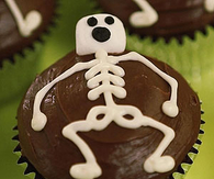 Scrumptious skeleton cupcakes