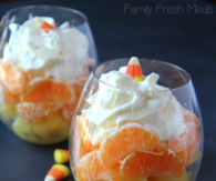 Candy corn fruit cup