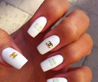 White chanel nails