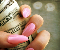 Pink stiletto nails