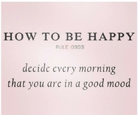 How to be happy