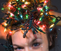 Christmas lights girl