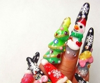 Christmas stiletto nails
