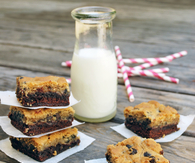 Chocolate chip cookie topped brownies