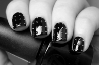 Black stud nails