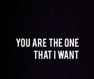 You are the one that i want