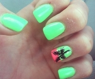 Neon tropical nails