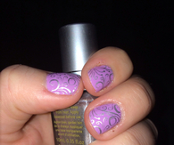 Lilac and silver nail art