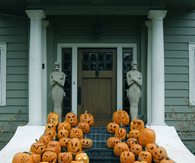Jack o lantern front door decor