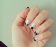 Polka dot tipped nail art
